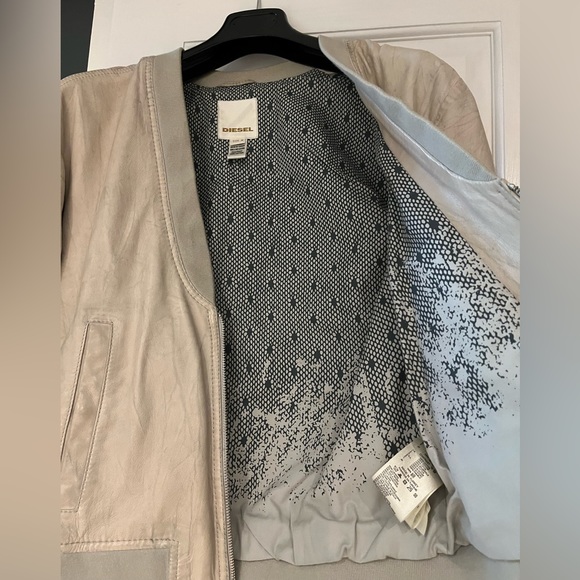 Diesel V-Neck Lambskin Leather Jacket - Picture 5 of 13